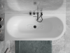 BESCO Wanna wolnostojąca Avita A-line 150 L + syfon klik-klak czarny z przelewem slim #WAA-150ALCS